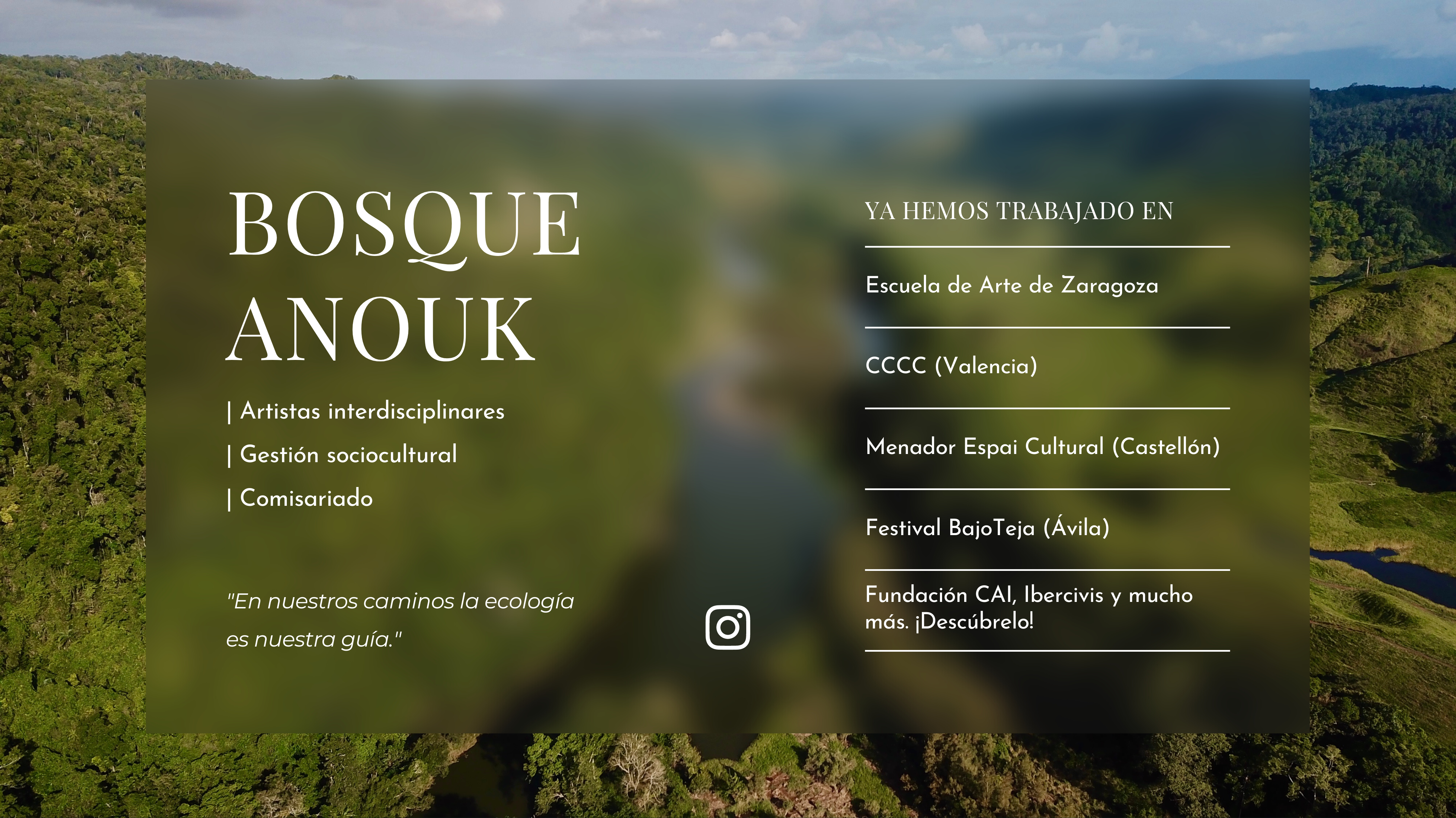 Bosque Anouk - comisariado, gestión cultural, talleres, actividades, artistas, arte, cultura