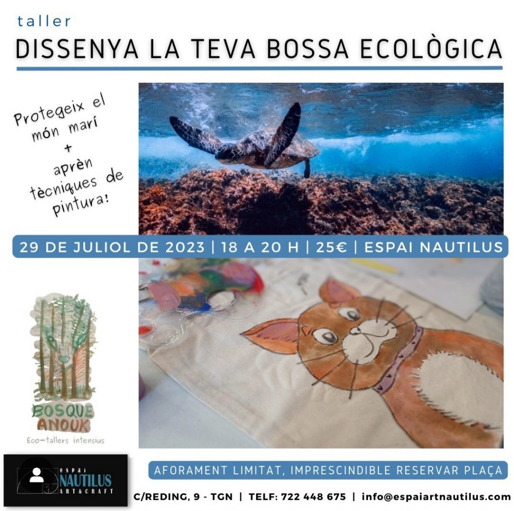 Bosque Anouk - Diseña tu bolsa o tote bag - Tortugas y ecología - Tarragona Espai Nautilus
